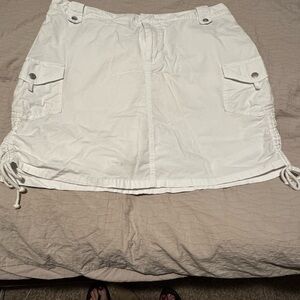 Venezia White Skirt with Drawstring Accents